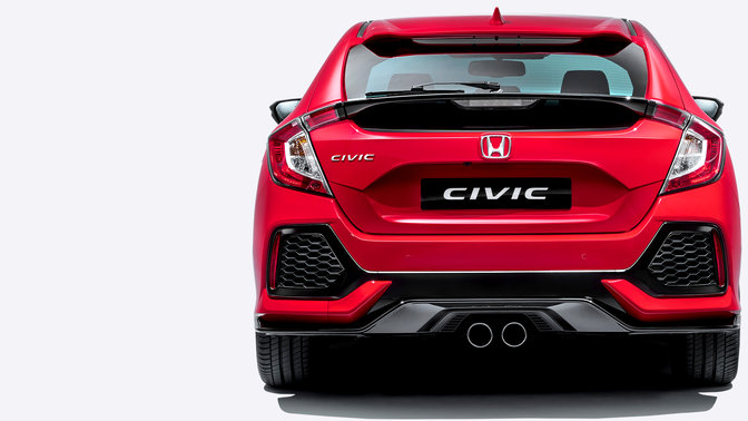Zadný pohľad na Hondu Civic.
