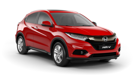 Predný trojštvrťový pohľad na model Honda HR-V.