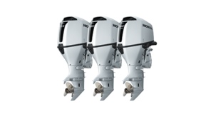 BF115, BF135 a BF150, predný trojštvrťový pohľad na motory.